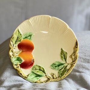 Vintage Peach 7” Embossed Plate from Czechoslovakia